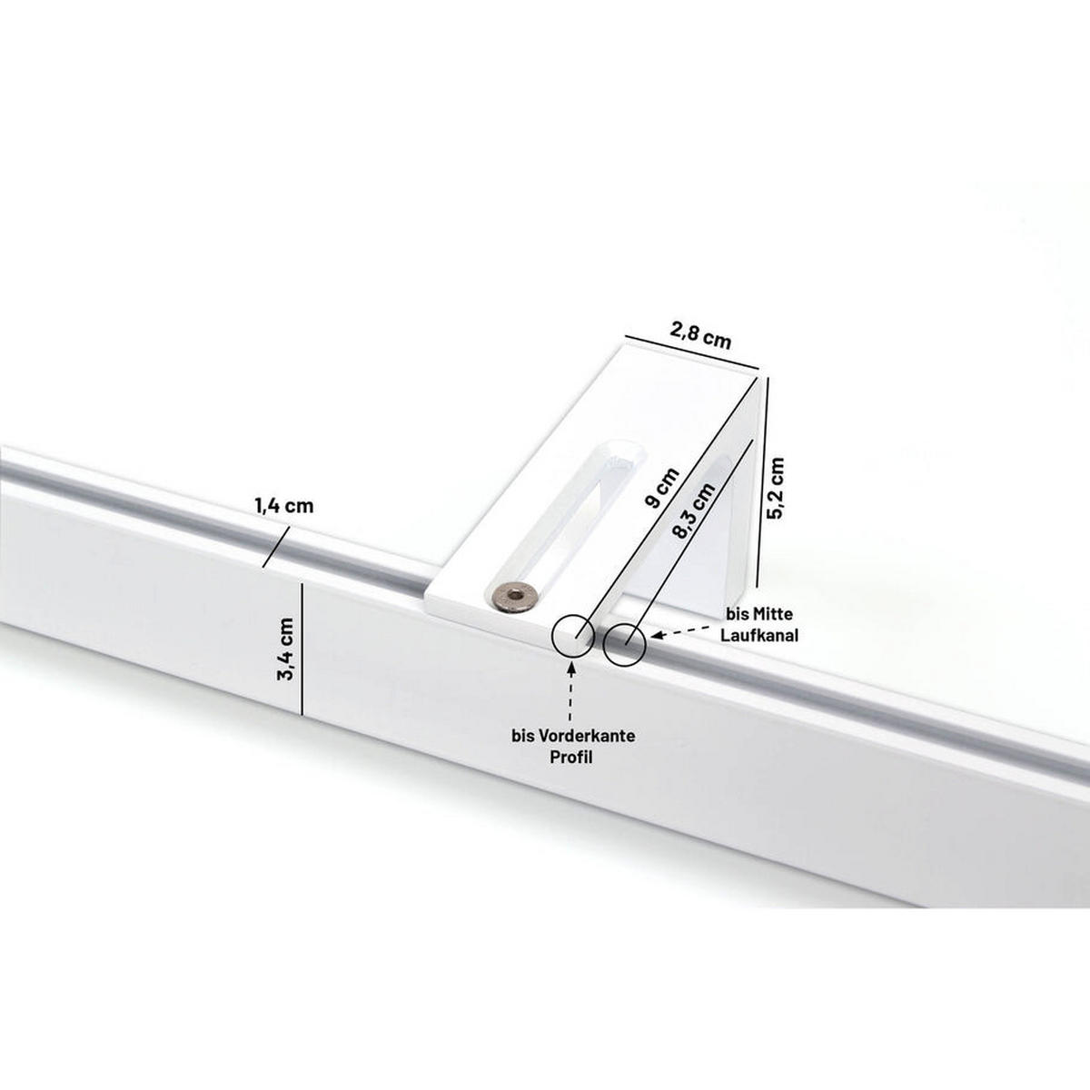 GARDINENSCHIENE 1-lauf Loft 380cm - Weiß, Metall (380cm) - Deco-Raum