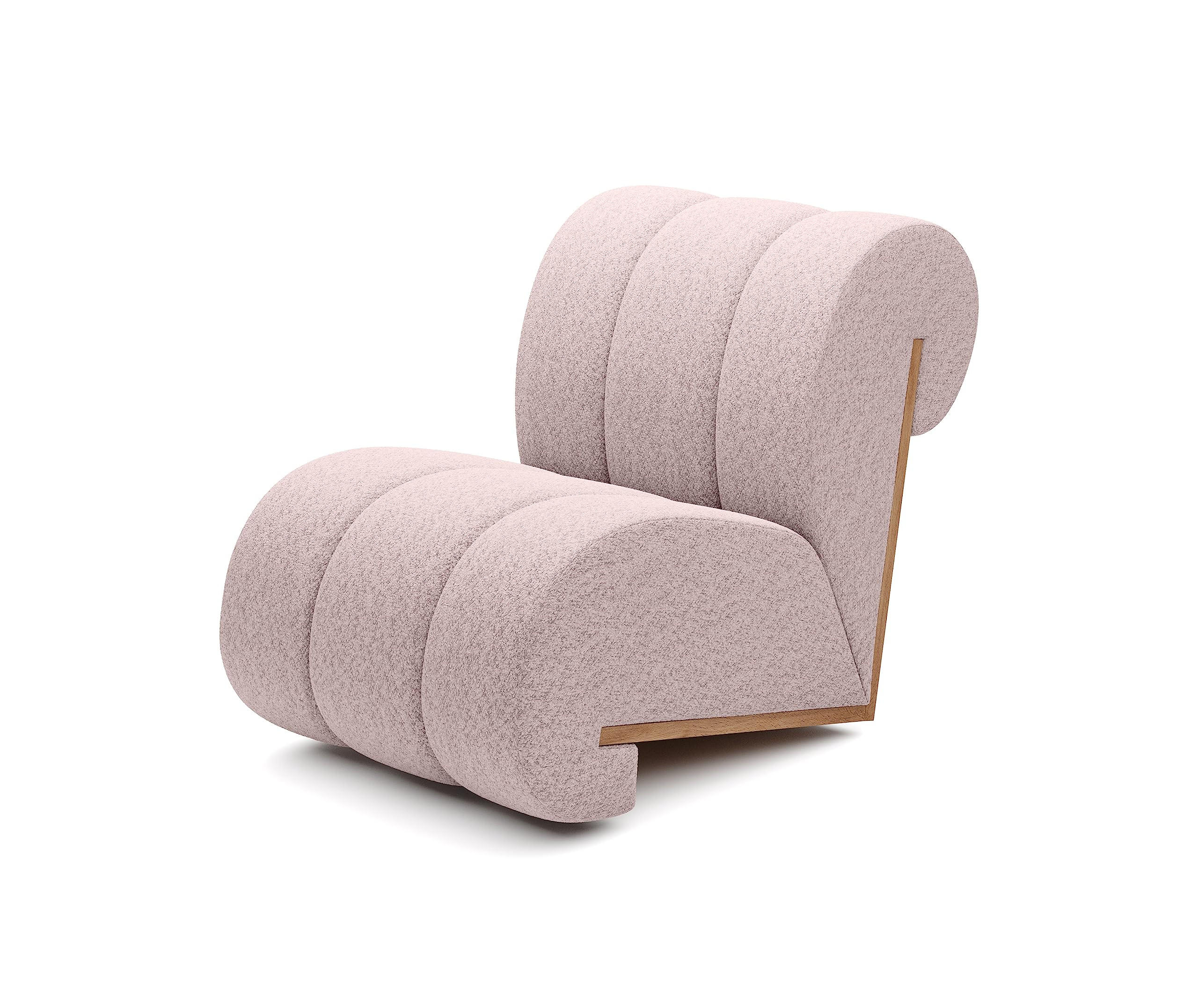 SESSEL CATCH ME Sessel, Bequeme Polsterung, 3D-Stoff, Hohe Festigkeit, Holzdetails, Farbe Pink - Schwarz/Rosa, Holz/Textil (80/78/100cm) - DomoHome