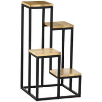 PFLANZENSTÄNDER, Natur - Schwarz, Metall (34/66/34cm) - Outsunny