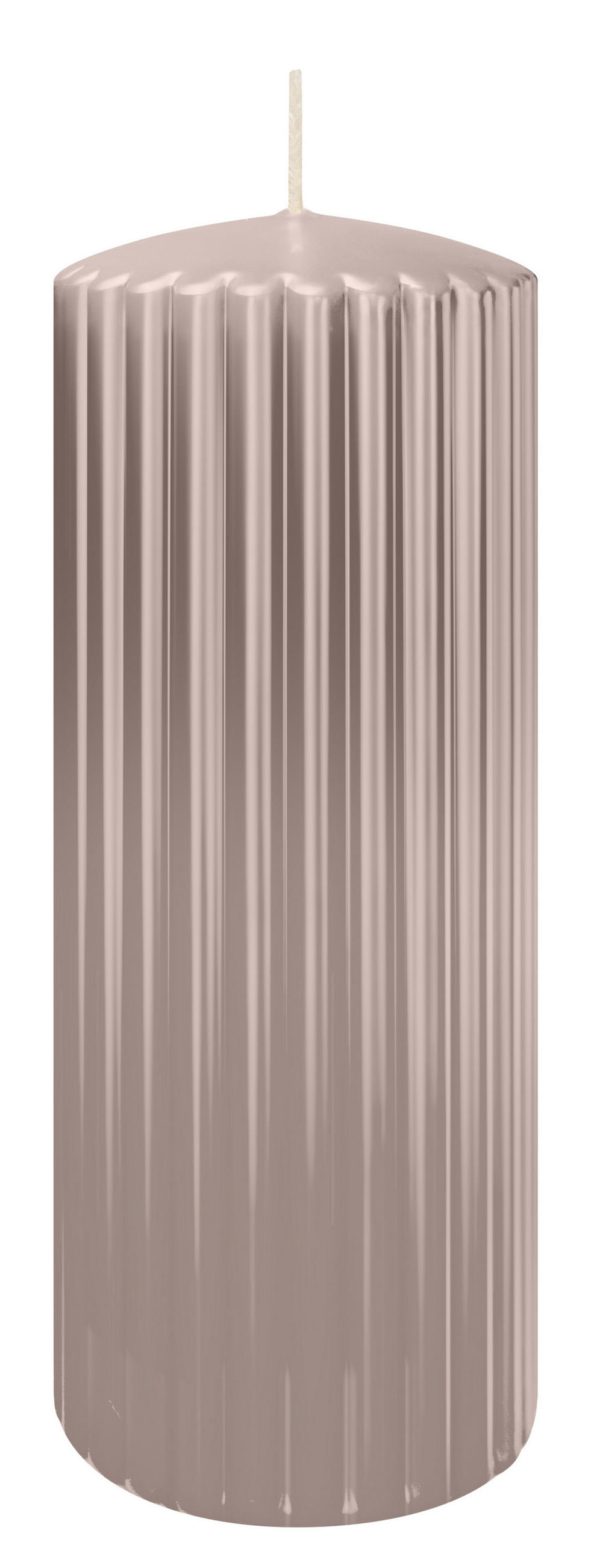 RILLEN KERZEN Silbergrau 200 x Ø 80 mm, 4 Stück - Hellgrau, Paraffin (8/20/20cm) - Wiedemann Kerzen