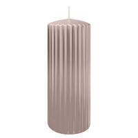 RILLEN KERZEN Silbergrau 200 x Ø 80 mm, 4 Stück - Hellgrau, Paraffin (8/20/20cm) - Wiedemann Kerzen