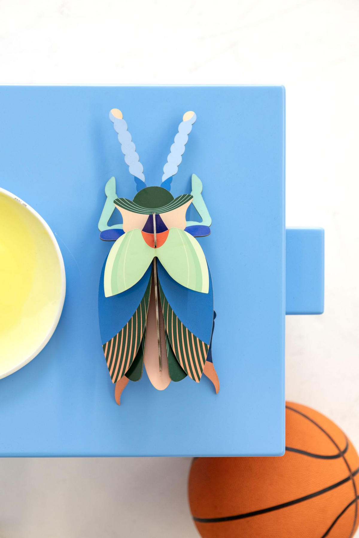 WANDDEKO Azurflügel-Käfer 6.5/29 cm - Multicolor, Wellpappe (6.5/29/12cm) - KUNSTLOFT