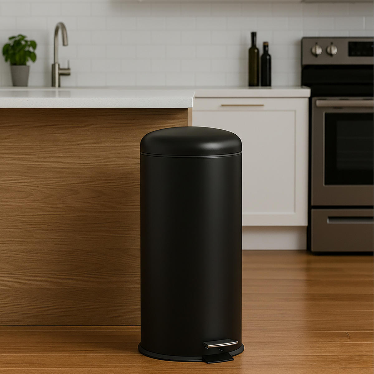 KOŠ na odpad - čierna, kov/plast (33/68/29cm) - Relaxdays