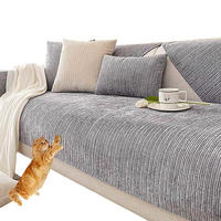 SOFADECKE Rutschfeste Chenille-Stoff, Grau, 1 Stück - Grau, Textil (70/210cm) - Kaket