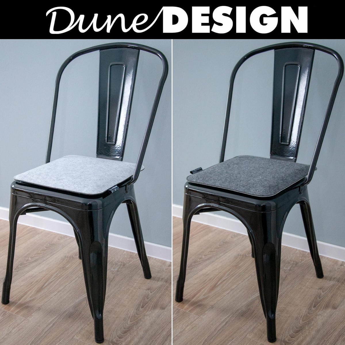 FILZ-SITZKISSEN zum Wenden, 2er Set 35/35/3 cm, Grau - Grau, Kunststoff (35/35/3cm) - Dunedesign