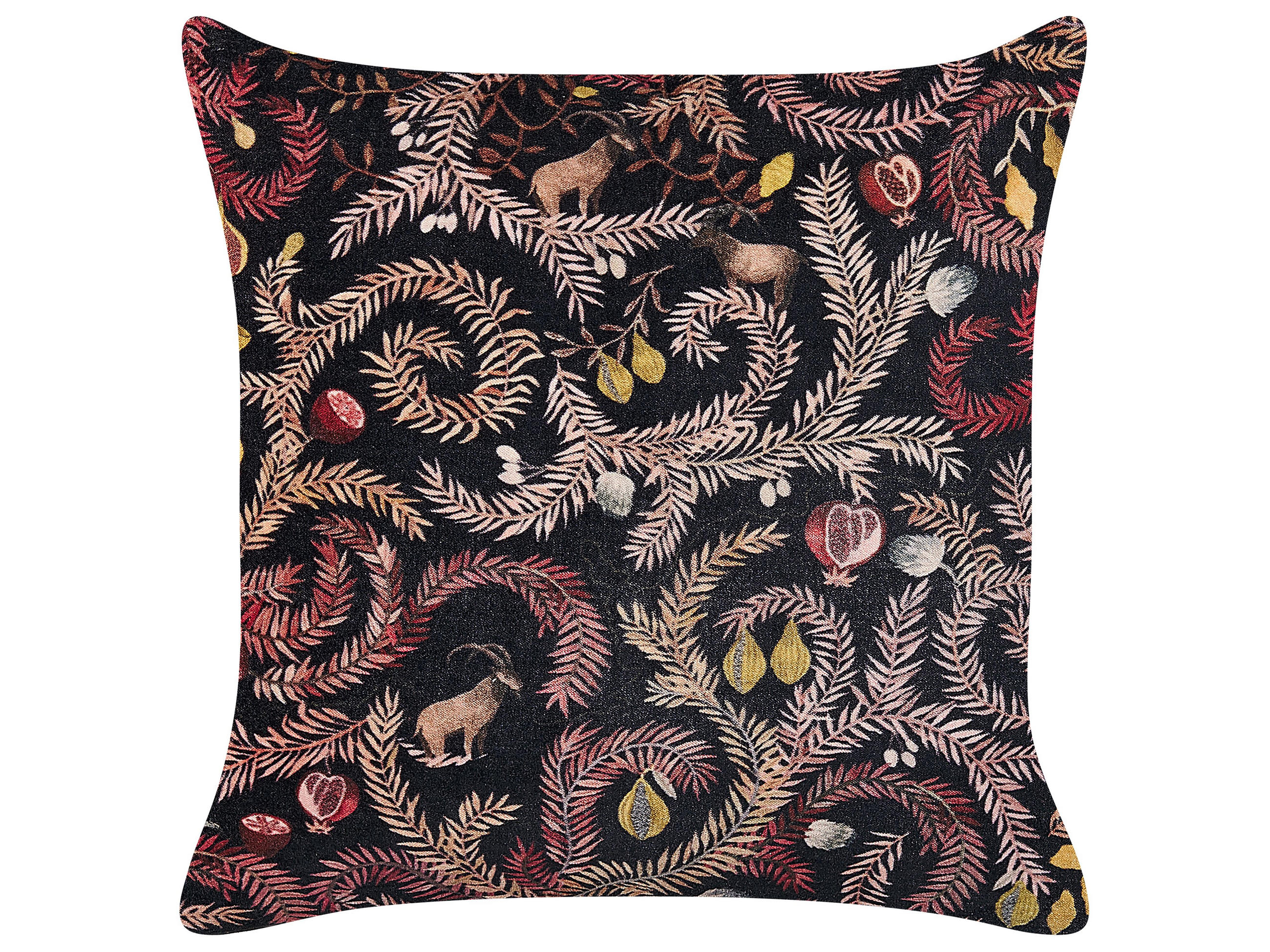 DEKOKISSEN 2er-Set Schwarz 45/45 cm Ricinus - Schwarz, Textil (45/45cm) - Beliani