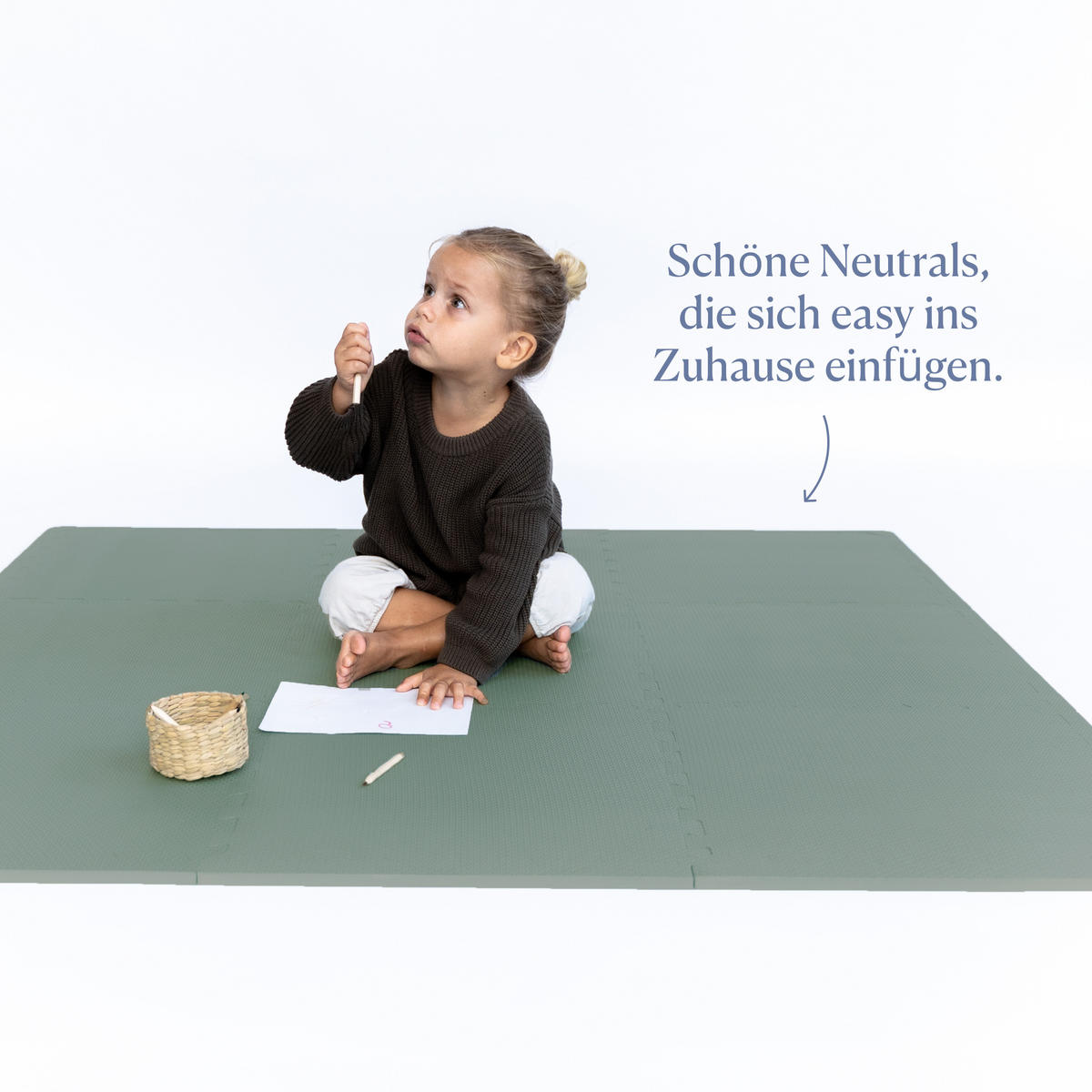 SPIELMATTE Classic Moss grün 131x131 - Grün, Kunststoff (131/131cm)