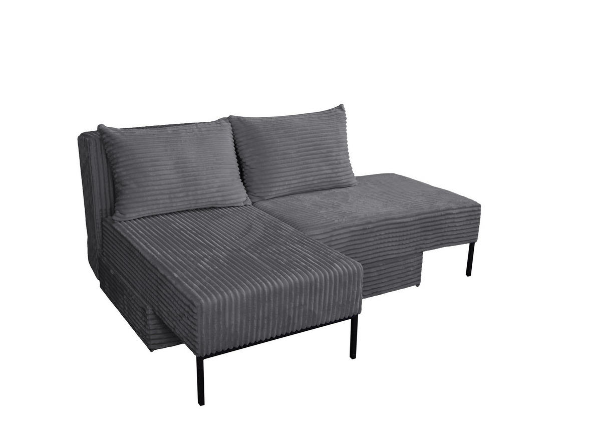 ECKSOFA Mit Schlaffunktion MOOKA 4in1-Multifunktions-System Stoff Velo Links Dunkelgrau - Dunkelgrau, Holz/Textil (145/160cm) - Kaiser Möbel
