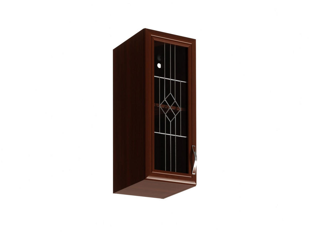 GLASHÄNGESCHRANK G30S – Sycylia Milano – Milano / Walnuss / Links - Walnussfarben, Glas/Holzwerkstoff (30/72/32cm) - ROYAL24_MARKT