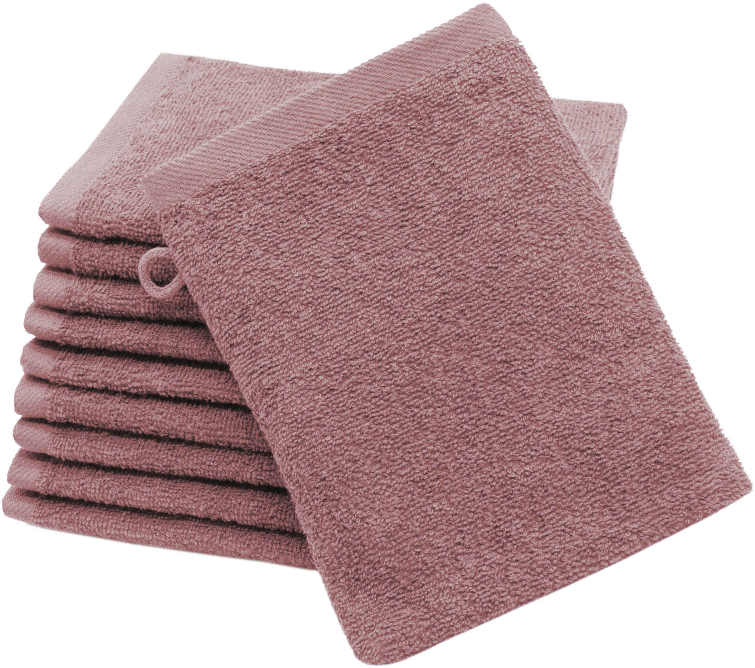 WASCHHANDSCHUH, 10er-Set, 16x21 cm, 100% Baumwolle, Rosa - Altrosa, Textil (16/21cm) - Zollner