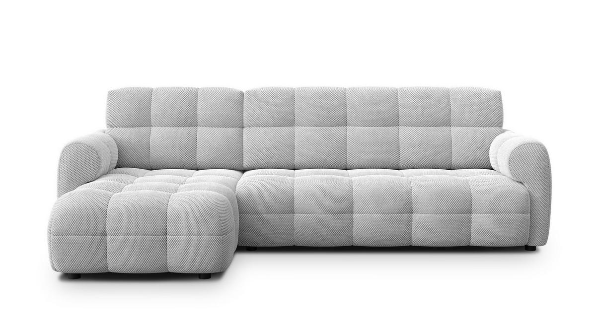 ECKSOFA MELLOW 4-Sitzer, hellgrau - Hellgrau/Schwarz, Holz/Textil (262/156cm) - Courtois Laville