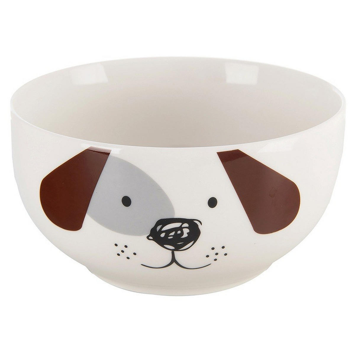 FRÜHSTÜCKSSET HUND, Porzellan, weiß, 2-teilig - Weiß, Keramik (0.35L) - Orion 