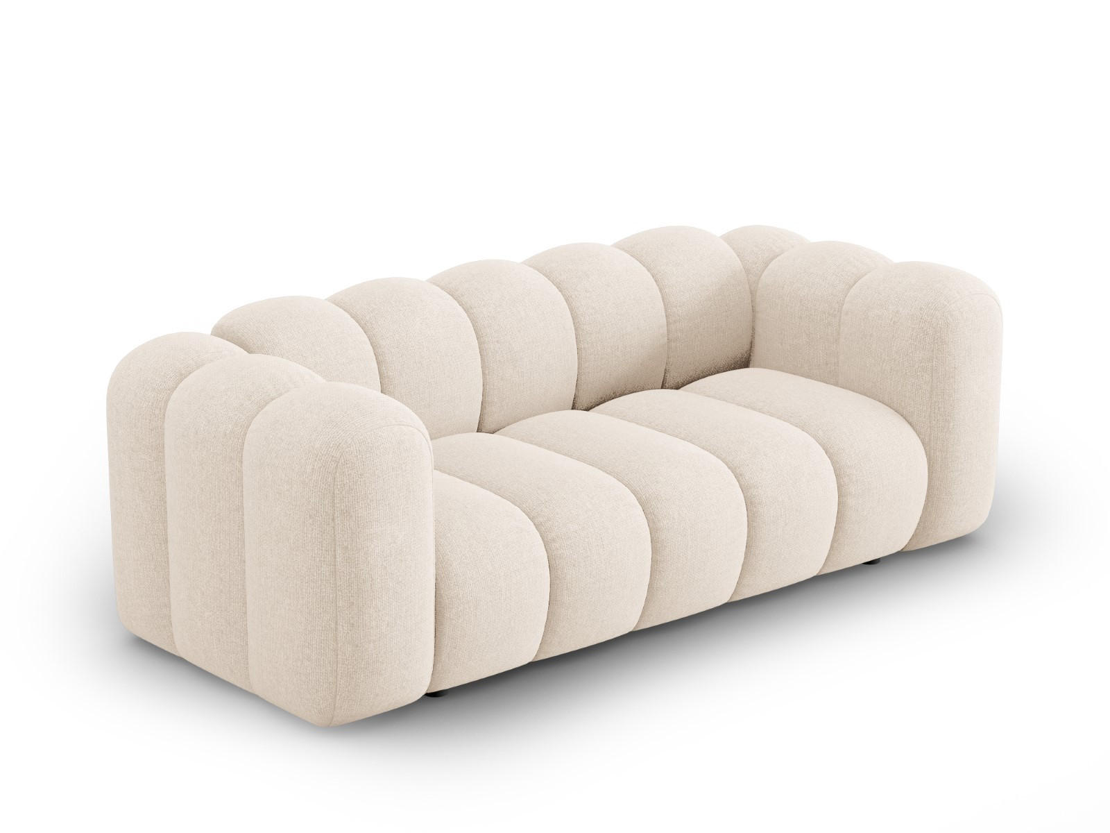 SOFA Lupine aus Chenille-Stoff leichtes beige 2 Sitzplätze - Creme, Textil (95/70/200cm) - Micadoni