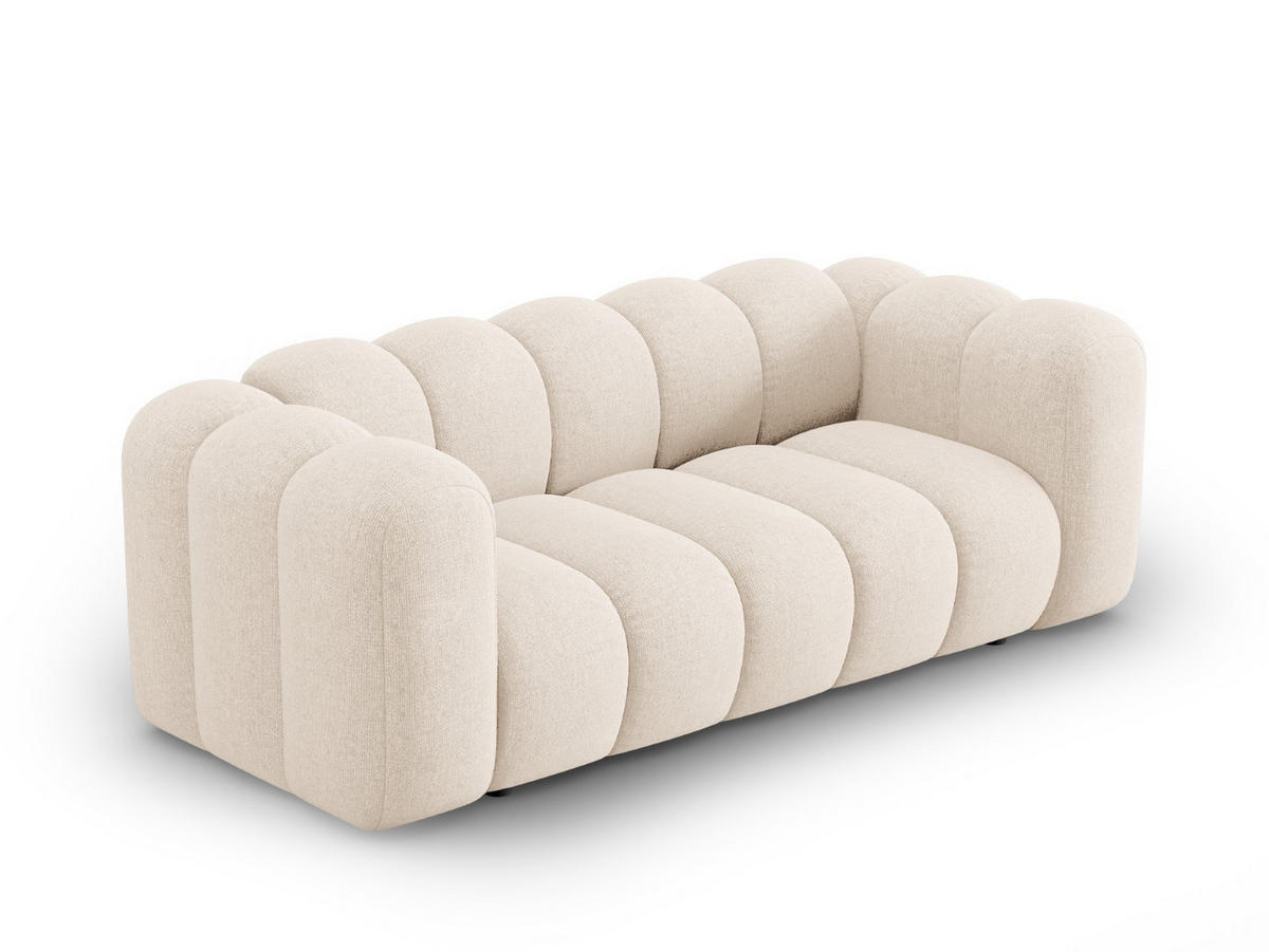 SOFA Lupine aus Chenille-Stoff leichtes beige 2 Sitzplätze - Creme, Textil (95/70/200cm) - Micadoni