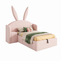 KINDERBETT mit Stauraum und Nachttisch 90x190 cm Samt Rosa - Pink, Metall (90/190cm) - Meubliv