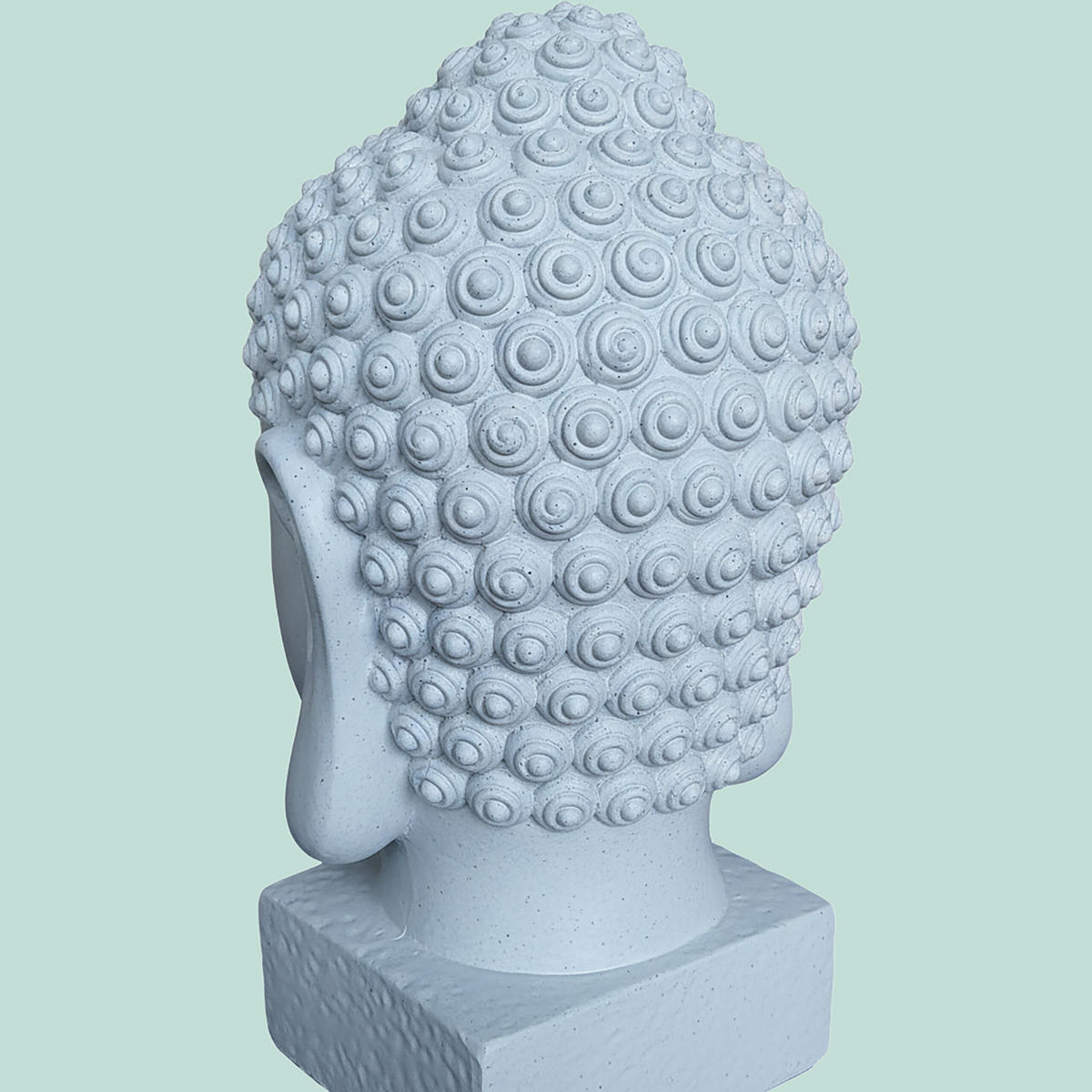 BUDDHA-KOPF - Weiß, Kunststoff (51.3/76.8/51.3cm) - Relaxdays