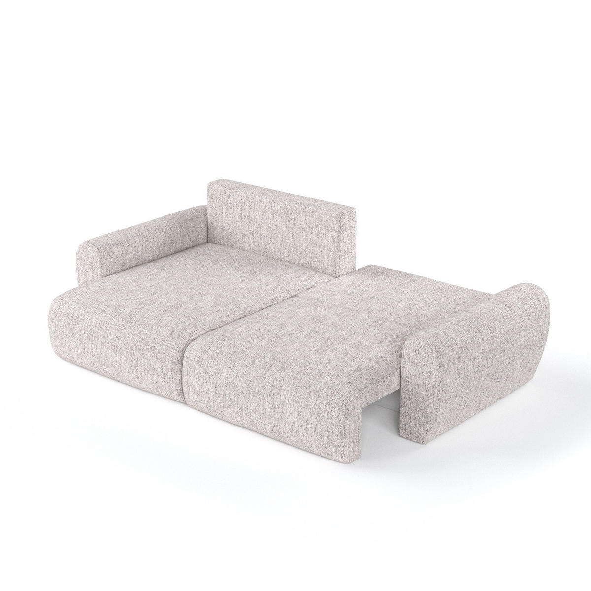 ECKSOFA OMARI mit Schlaffunktion Beige im Neve Stoff - Beige/Schwarz, Holz/Holzwerkstoff (253/153cm) - AltaBeds