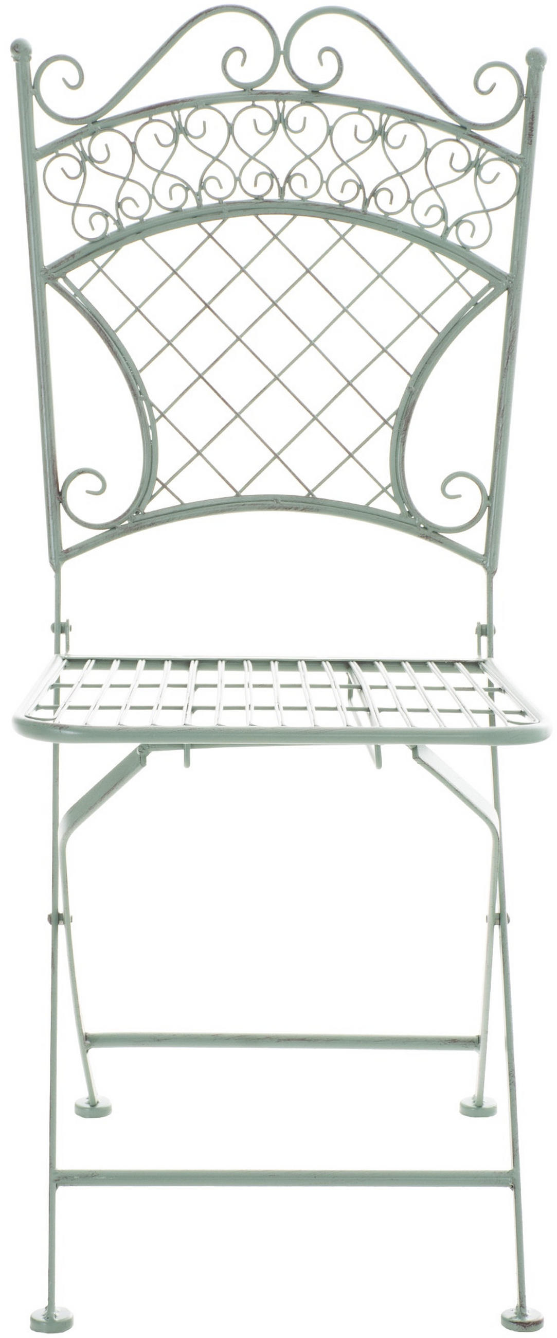 GARTENKLAPPSTUHL Metall Antik-Grün - Grün, Metall (42/94/40cm) - CLP