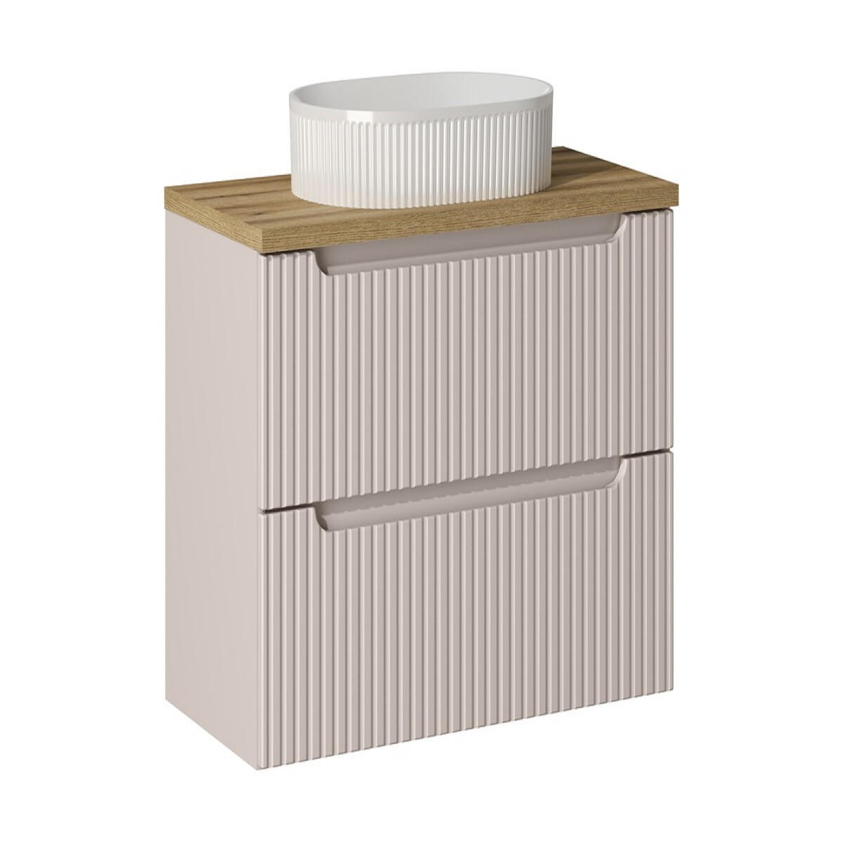 WASCHTISCHKOMBI 80 cm 3 Teile Nova Cashmere N BM161 in Kaschmir/Matt - Kaschmir/Eiche Artisan, Holz (80/57/40cm)