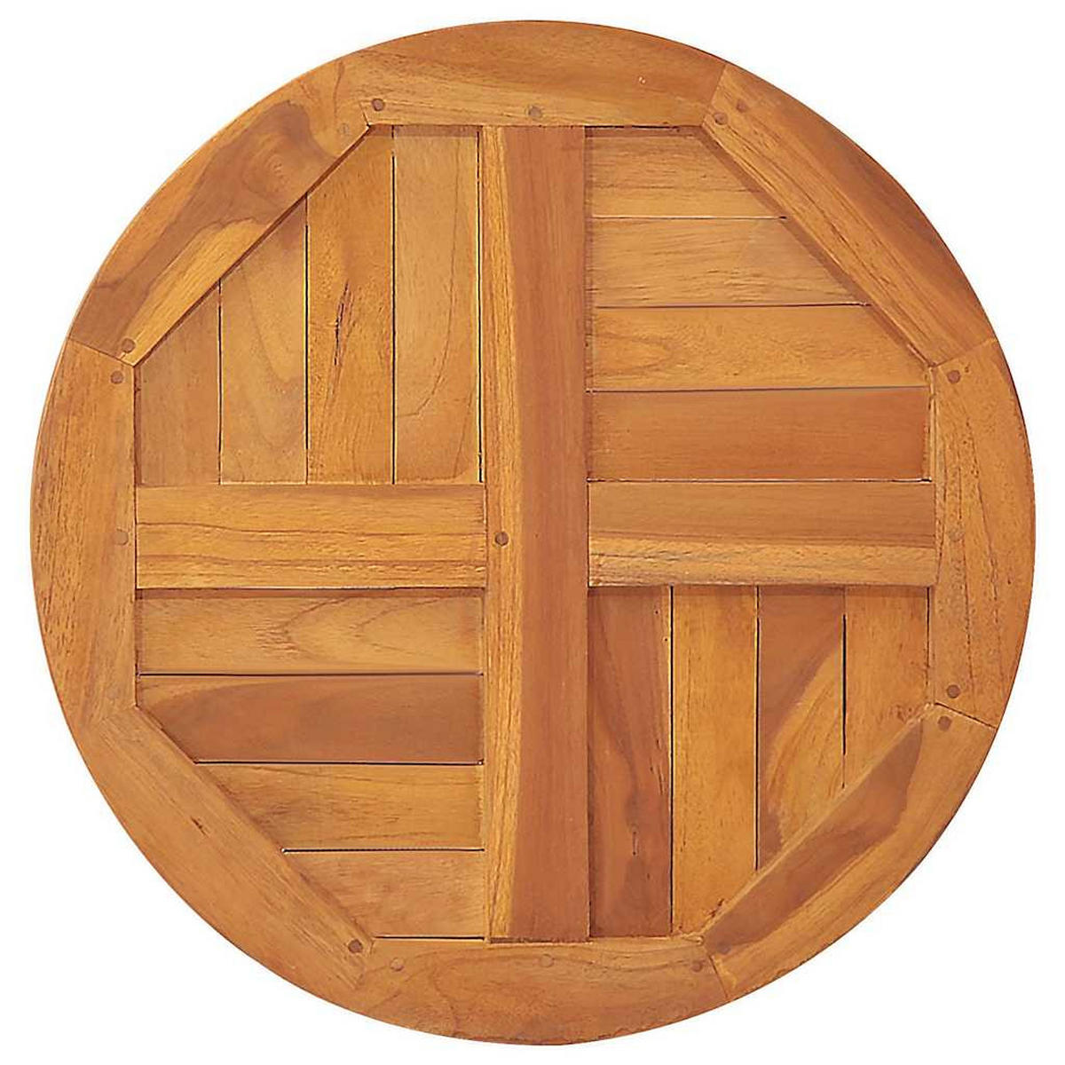 TISCHPLATTE Massivholz Teak Rund 2,5 Cm 60 Cm - Braun, Holz (60/60/2.5cm) - vidaXL