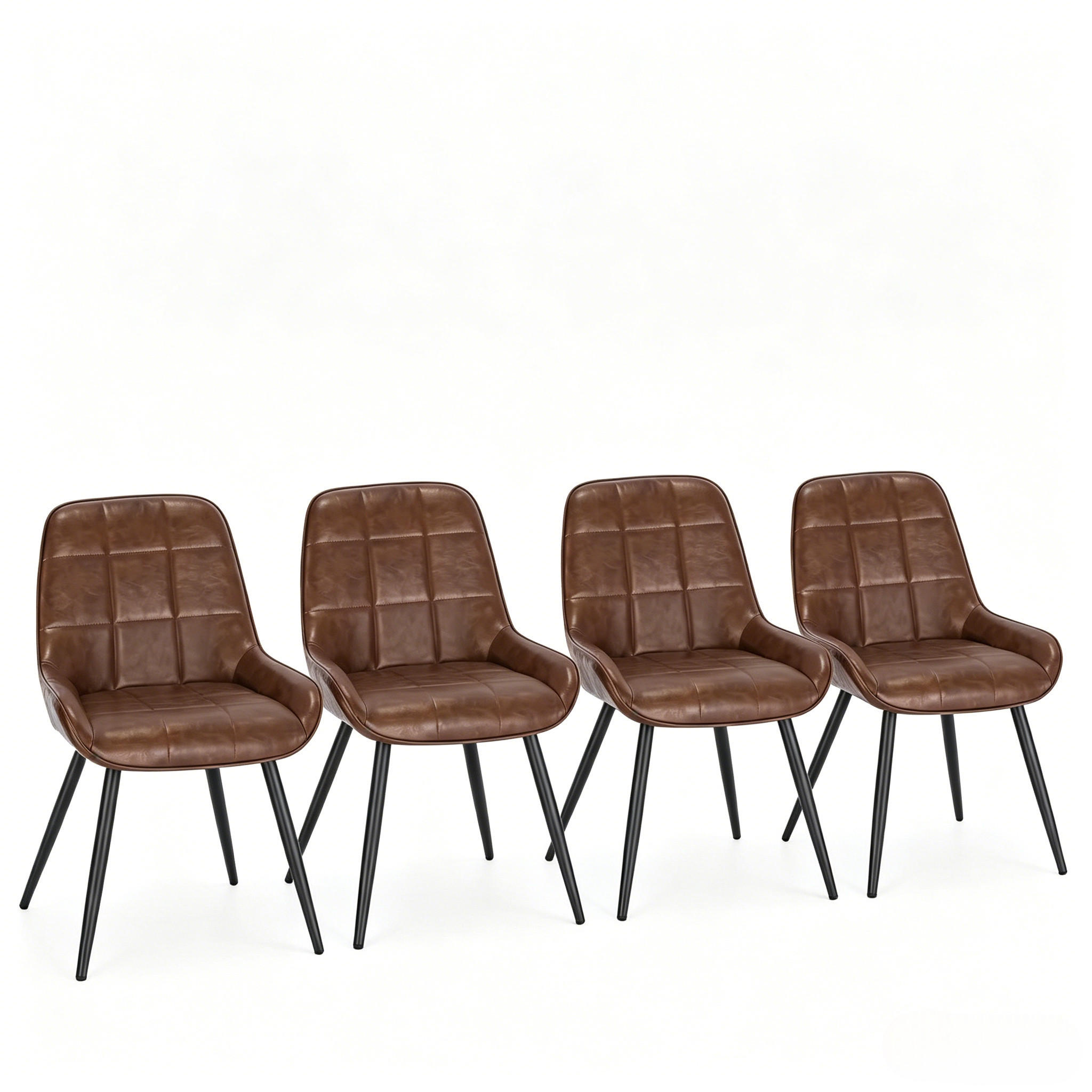 ARMLEHNSTUHL-SET DE-36162 4 Stück mit Metallgestell Braun - Braun, Metall (52.5/81.5/43cm) - ComfortXL