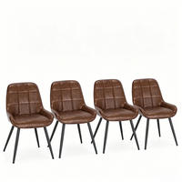 ARMLEHNSTUHL-SET DE-36162 4 Stück mit Metallgestell Braun - Braun, Metall (52.5/81.5/43cm) - ComfortXL