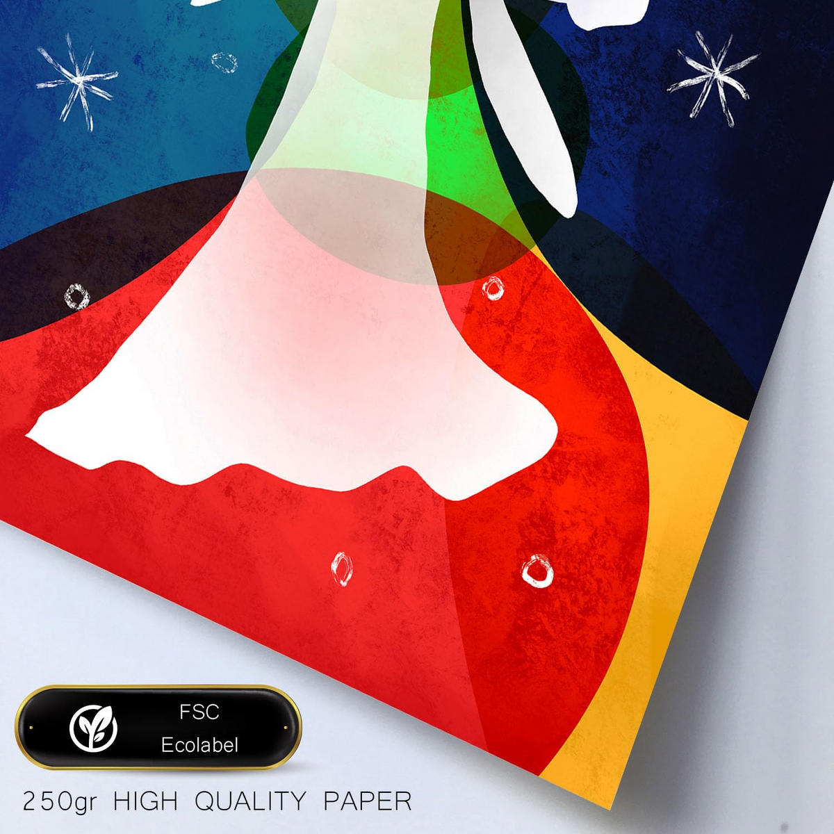 POSTER Set Mit 6 Flügel Des Friedens In Farbenfrohe Abstracts Ästhetische Dekorative Gemälde Für Ihr Wohnzimmer Zuhause A3 & A4 Rahmen Aus Hellem Holz - Beige, Papier (29/3cm) - Nacnic