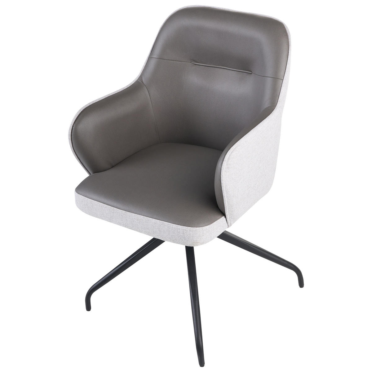 ESSZIMMERSTUHL drehbar Stoff Grau Stowe - Hellgrau, Textil (61/90/61cm) - Beliani