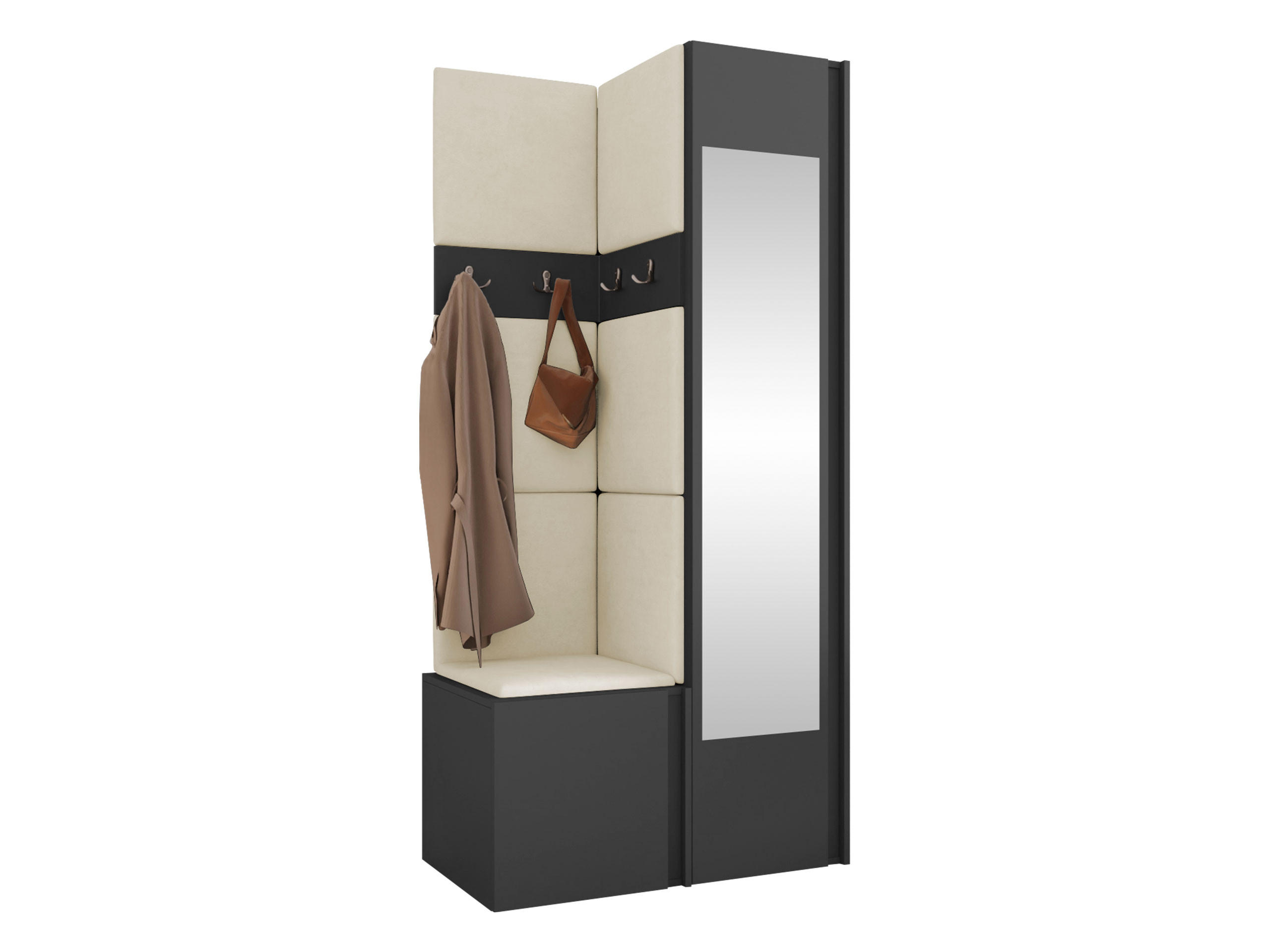 Mirjan24 Garderoben-Set Graphit, Beige 82x186x46 cm