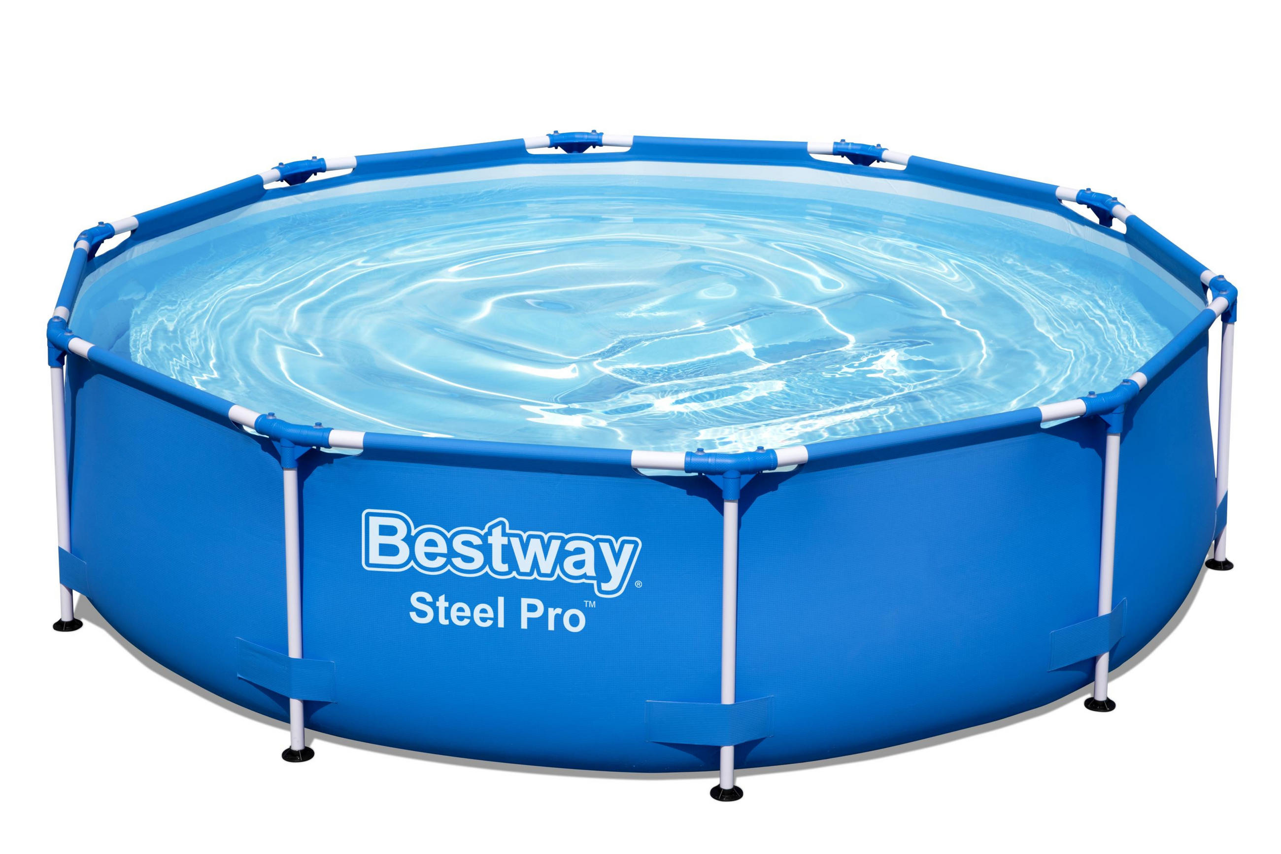 POOL Timm rund Blau 76x305x305cm - Blau, Kunststoff (305/76/305cm) - DELUKE