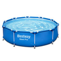 POOL Timm rund Blau 76x305x305cm - Blau, Kunststoff (305/76/305cm) - DELUKE