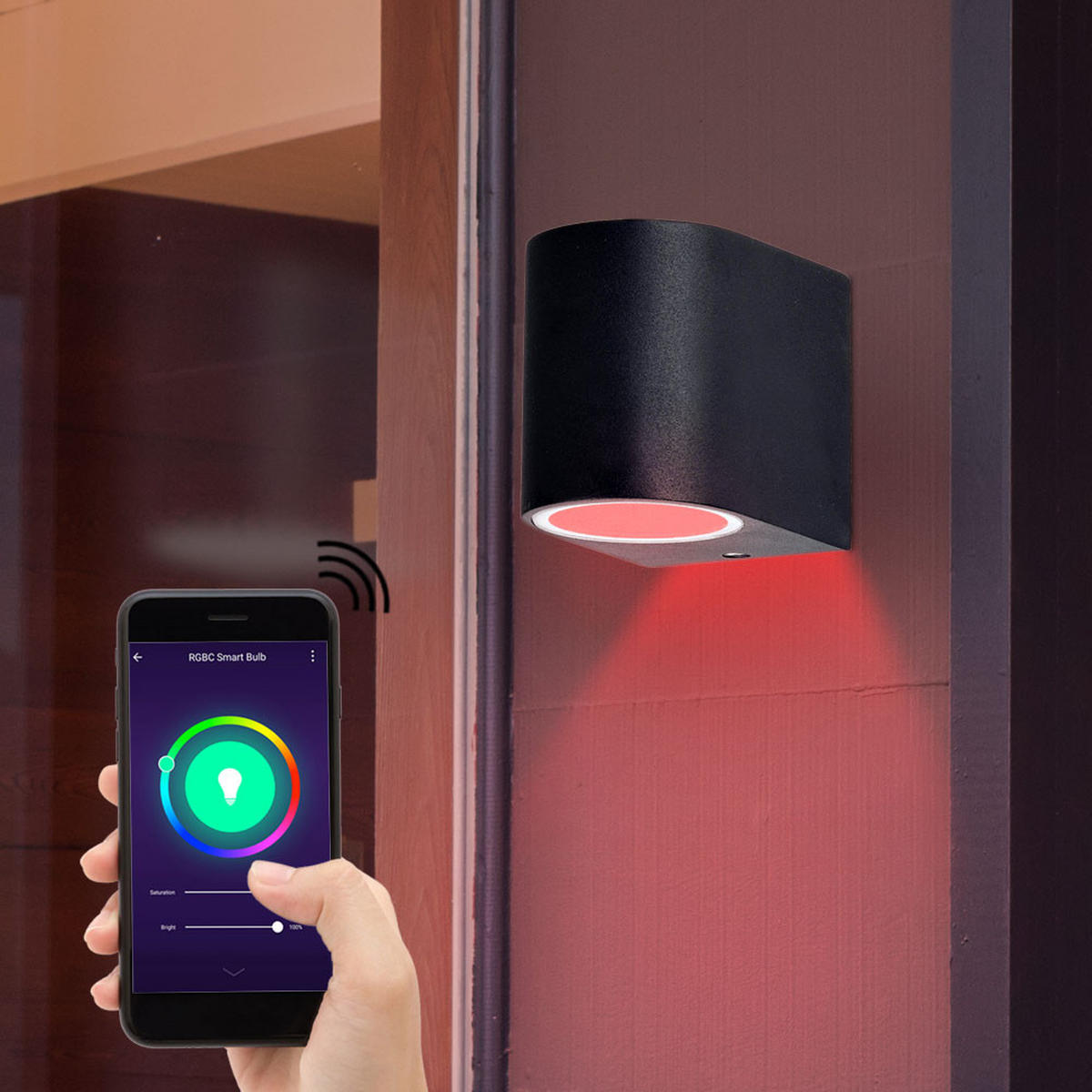 LED AUSSENLEUCHTE Aluminium Schwarz - Schwarz, Glas (9.4/7/8cm)