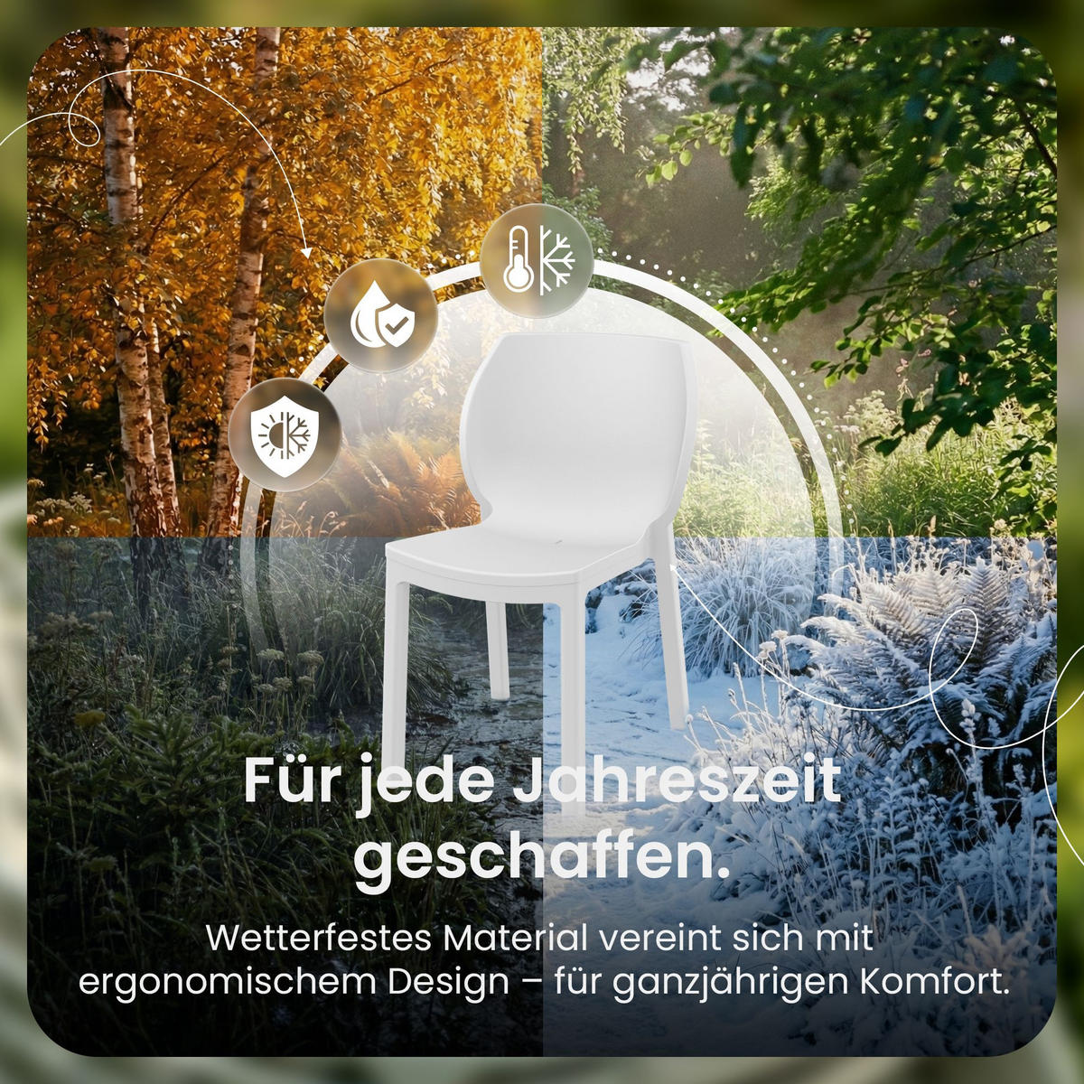 GARTENSTUHL 6 Kunststoff Weiß - Weiß, Kunststoff (58/80/59cm) - CLP