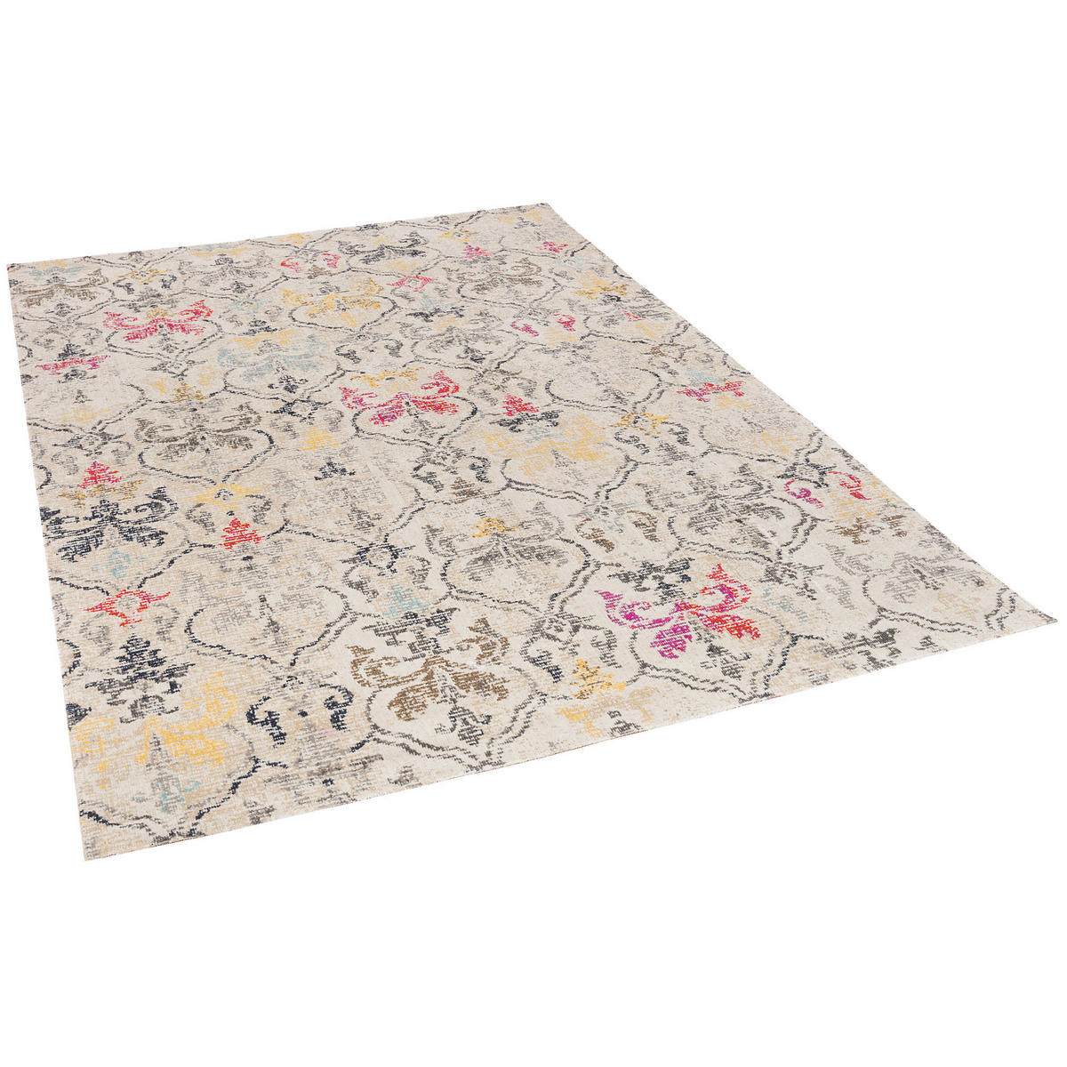 KURZFLOR DESIGNER TEPPICH MODERN VINTAGE ORIENT MUSTER - Creme, Textil (160/230cm) - Pergamon