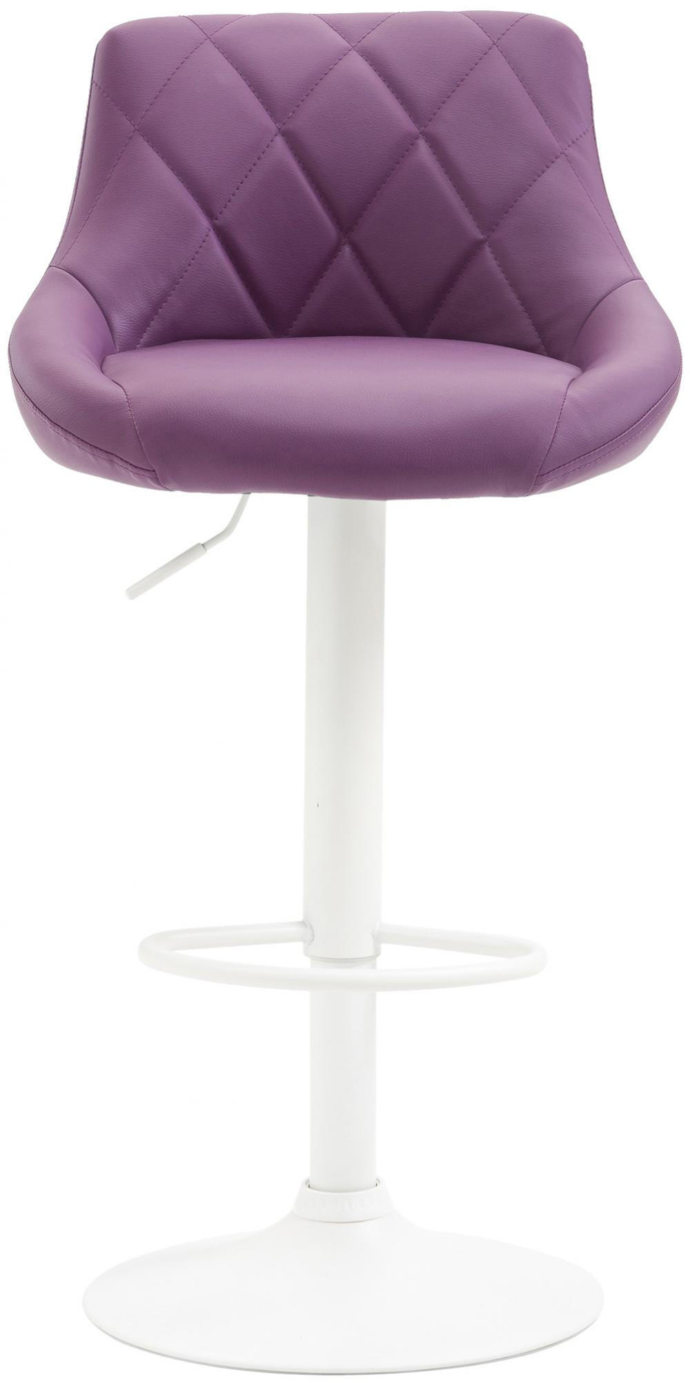 BARHOCKER Lederlook lila - Lila/Weiß, Textil/Metall (46/83/49cm) - CLP