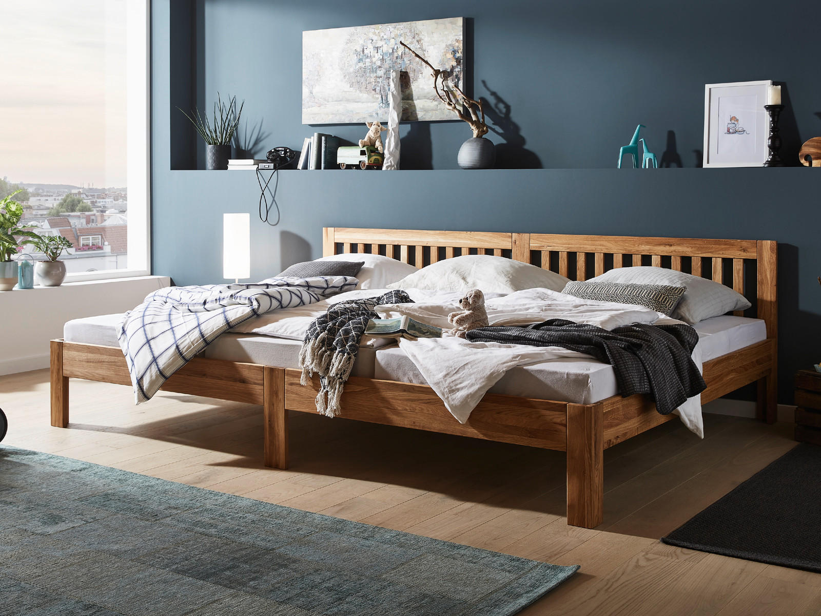 FAMILIENBETT SCALA 240x200 - Wildeiche, Holz (240/200cm) - Ecolignum