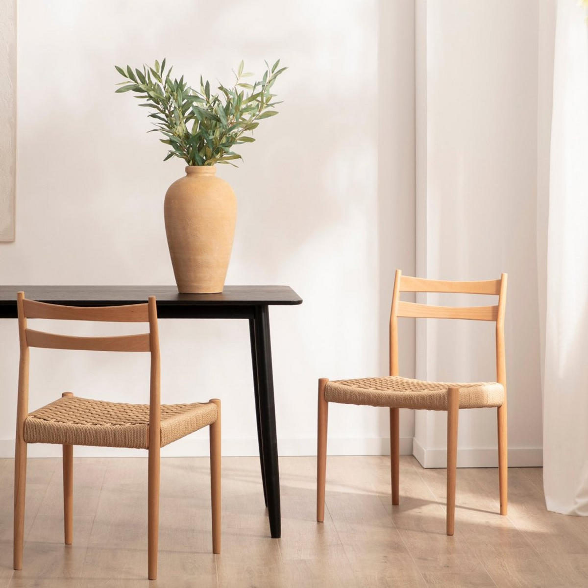 ESSZIMMERSTUHL Vina Natürlich 51 cm x 81 cm - Naturfarben, Holz (51/81/50cm) - Klast Home