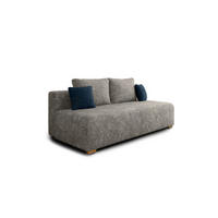 SCHLAFSOFA - Polstersofa aus Bouclé - Grau (Arena 17 + Arena 22 Kissen) - Dunkelblau/Grau, Holzwerkstoff (200/90/100cm) - Möblo