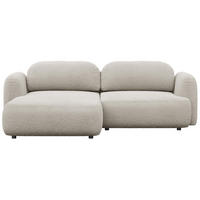 ROHOVÁ pohovka Tvoya, světle béžové bouclé - černá/ecru, textil/plast (267/175cm) - Selsey