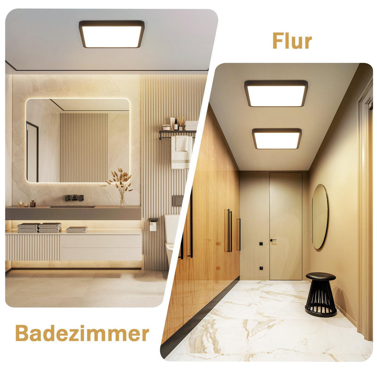 LED-DECKENLEUCHTE Macomber 23/23/2.4cm - Schwarz, Kunststoff (23/23/2.4cm) - Nettlife