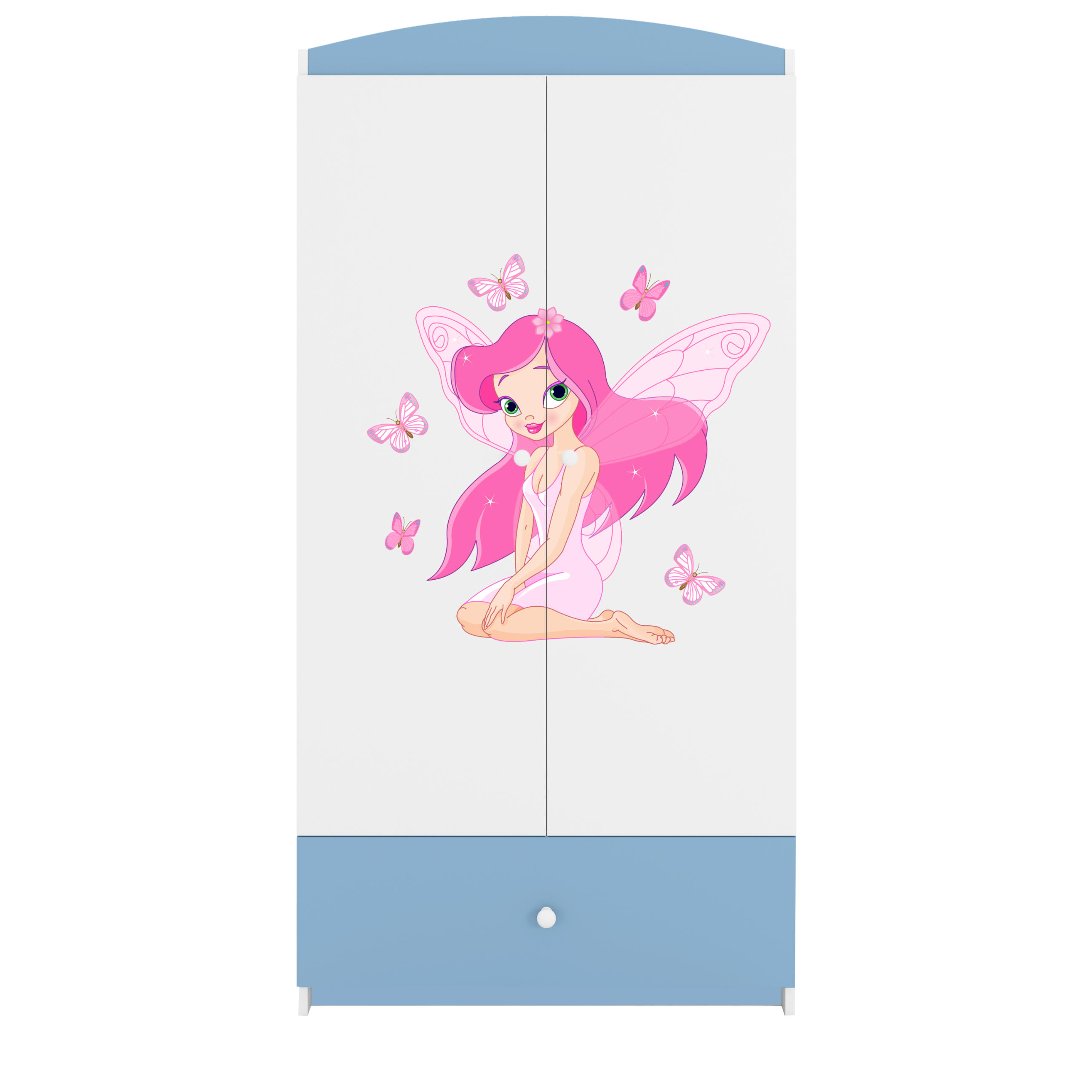 KINDERKLEIDERSCHRANK Elfe I - Blau, Holzwerkstoff (90/175/52cm) - RAUMHIRSCH FURNITURE