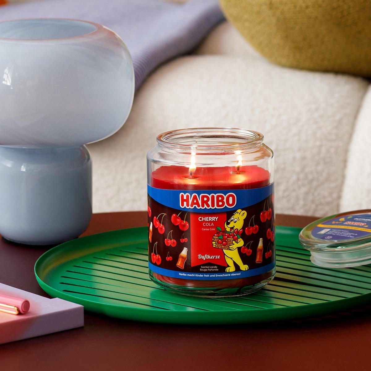 DUFTKERZE Haribo - Dunkelrot, Naturmaterialien/Glas (10/13cm)