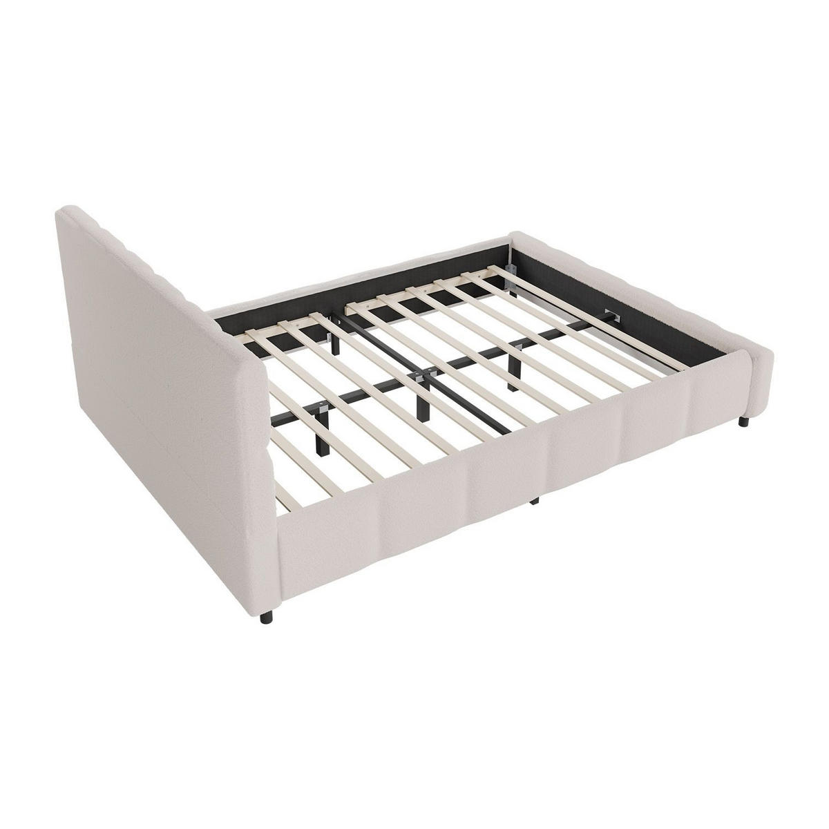 POLSTERBETT Florenz creme 140x200 cm - Creme, Holz (140/200cm) - Juskys