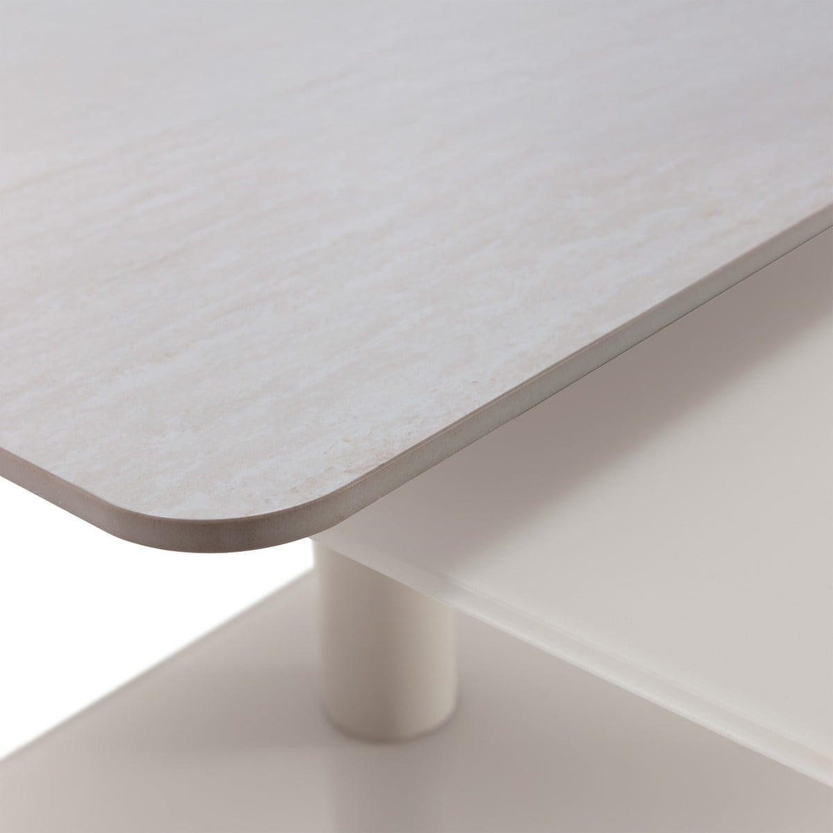 COUCHTISCH mit quadratischen Glasplatten 54/42,8/114,6 cm - Beige, Glas (66.5/54/42.8cm) - Calicosy