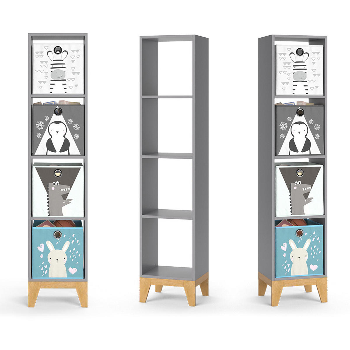DĚTSKÁ POLIČKA Malia Šedá - šedá, kompozitní dřevo (35.2/159.5/30cm) - Vicco