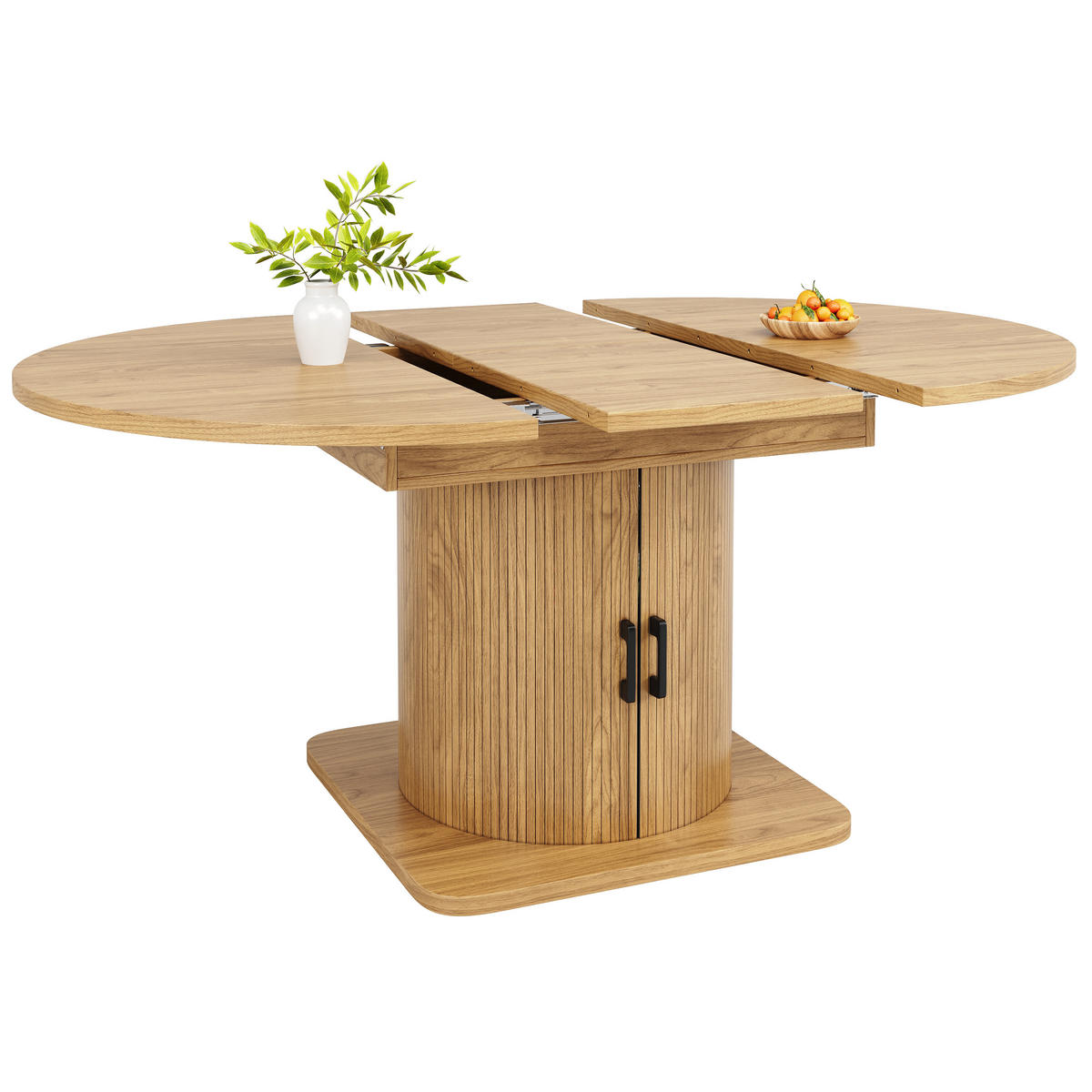 AUSZIEHTISCH Naturbraun 118-158/118/76 cm - Hellbraun, Holz (118/118/76cm) - PANGIVO