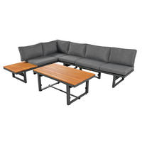 LOUNGEGARNITUR 186/64/70-76 cm Grau aus Eisen 2er Set - Grau, Metall - OKMYHOME