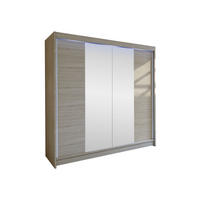 SCHWEBETÜRENSCHRANK Talin II, mit RGB LED Beleuchtung - Silberfarben/Sonoma Eiche, Holzwerkstoff/Metall (180/215/58cm) - MIRJAN24