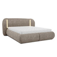 POLSTERBETT Corfu, LED-Beleuchtung, Bettkasten und Taschenfedernmatratze 26 cm, 180x200, Braun - Braun, Textil (180/200cm) - Beautysofa