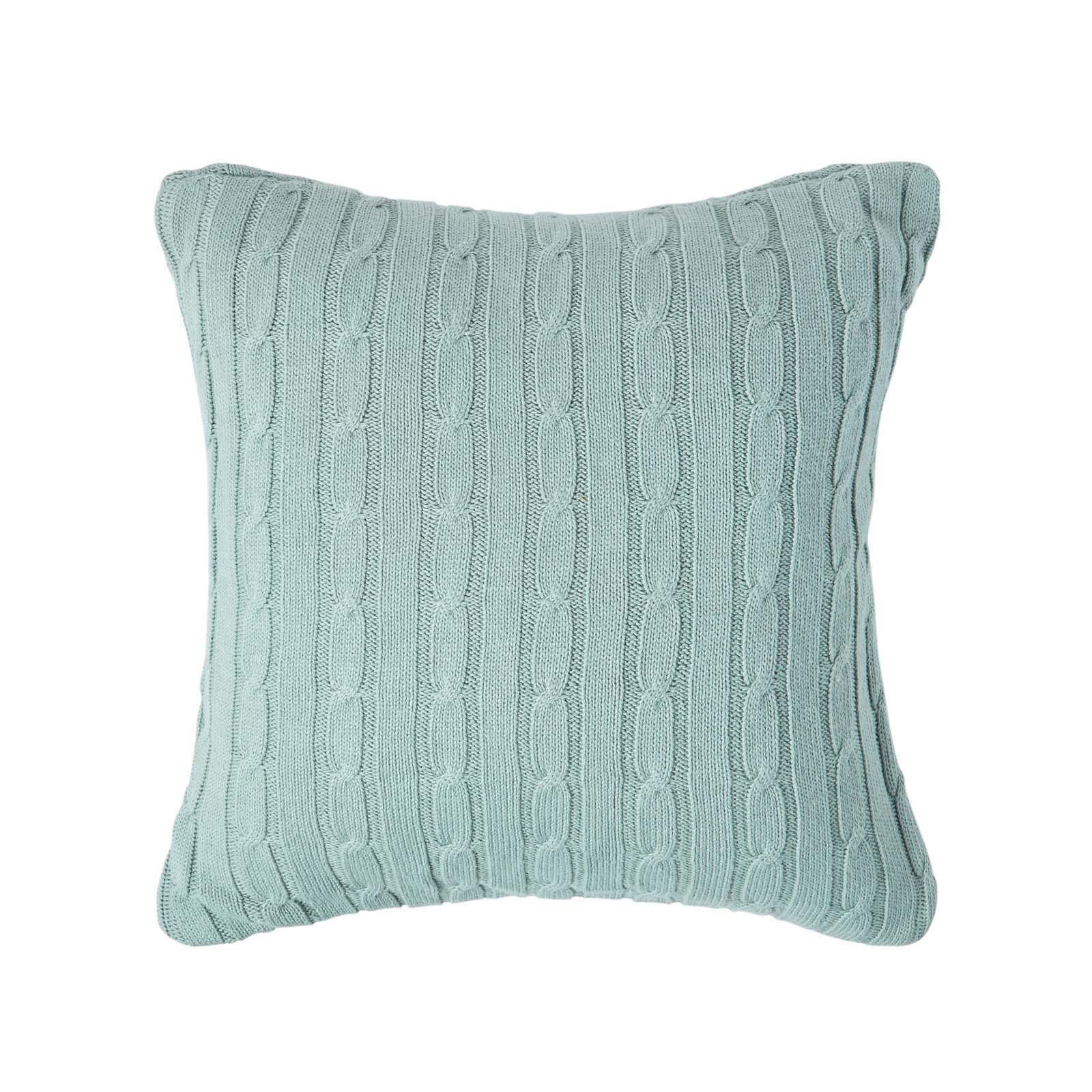 KISSENHÜLLE Zopfmuster 45/45 cm - Blaugrau, Textil (45/45cm) - Homescapes
